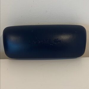 LACOSTE hard shell sunglasses case dark blue glasses case snaps closed